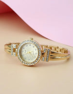 Elegant Fashion Bracelet Watch for Girls in Gold & Silver Colors