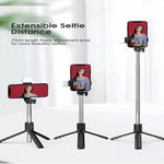 Foldable Selfie Stick with LED Light & Bluetooth Remote