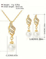 Elegant Spiral Pearl Golden Jewellery Set